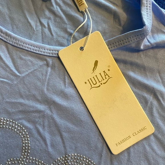 Blue Short Sleeve Tee with Textured Mickey Mouse Script Design - Picture 5 of 6